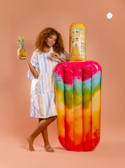 Capa Toalla Adulto Rayas Pastel